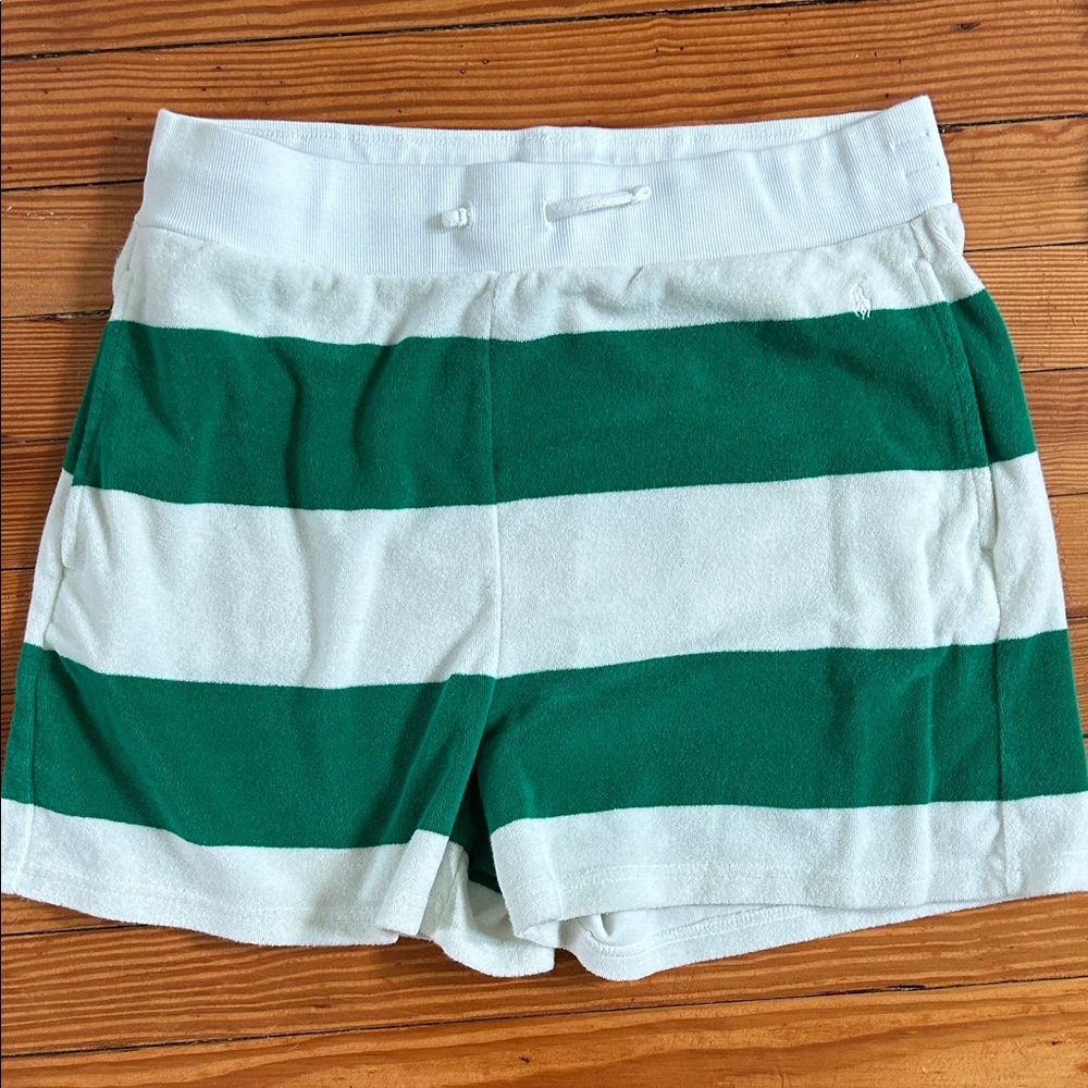 Polo Ralph Lauren Green and White Rugby Shorts